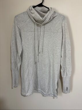 Light Gray Cowl Neck Sweater Tunic - Women's Turtleneck Sweater